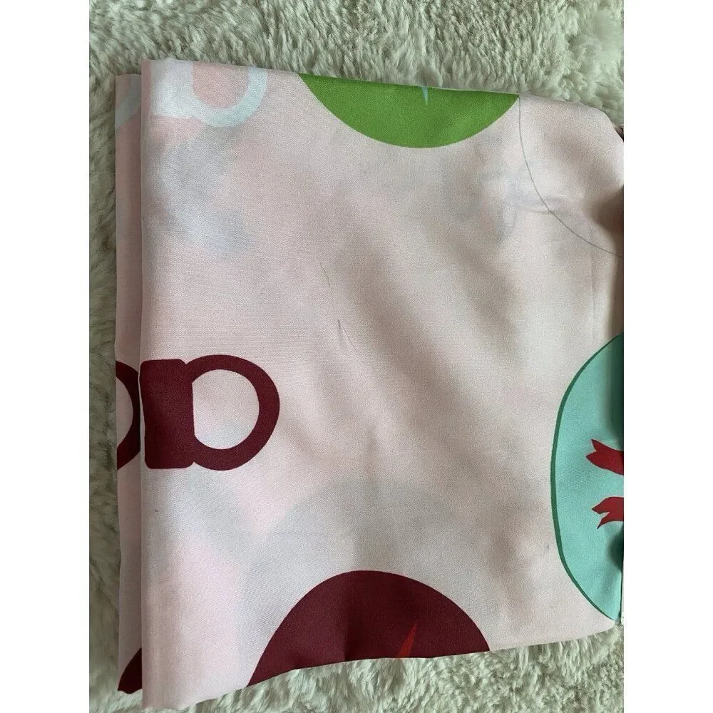 Peanuts Snoopy‎ Woodstock Christmas Ornaments Fabric Shower Curtain 72X72” Pink